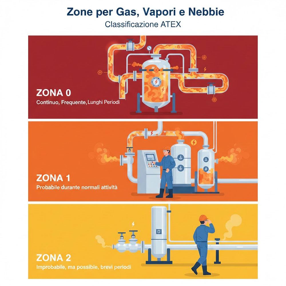 zone atex gas vapori nebbie